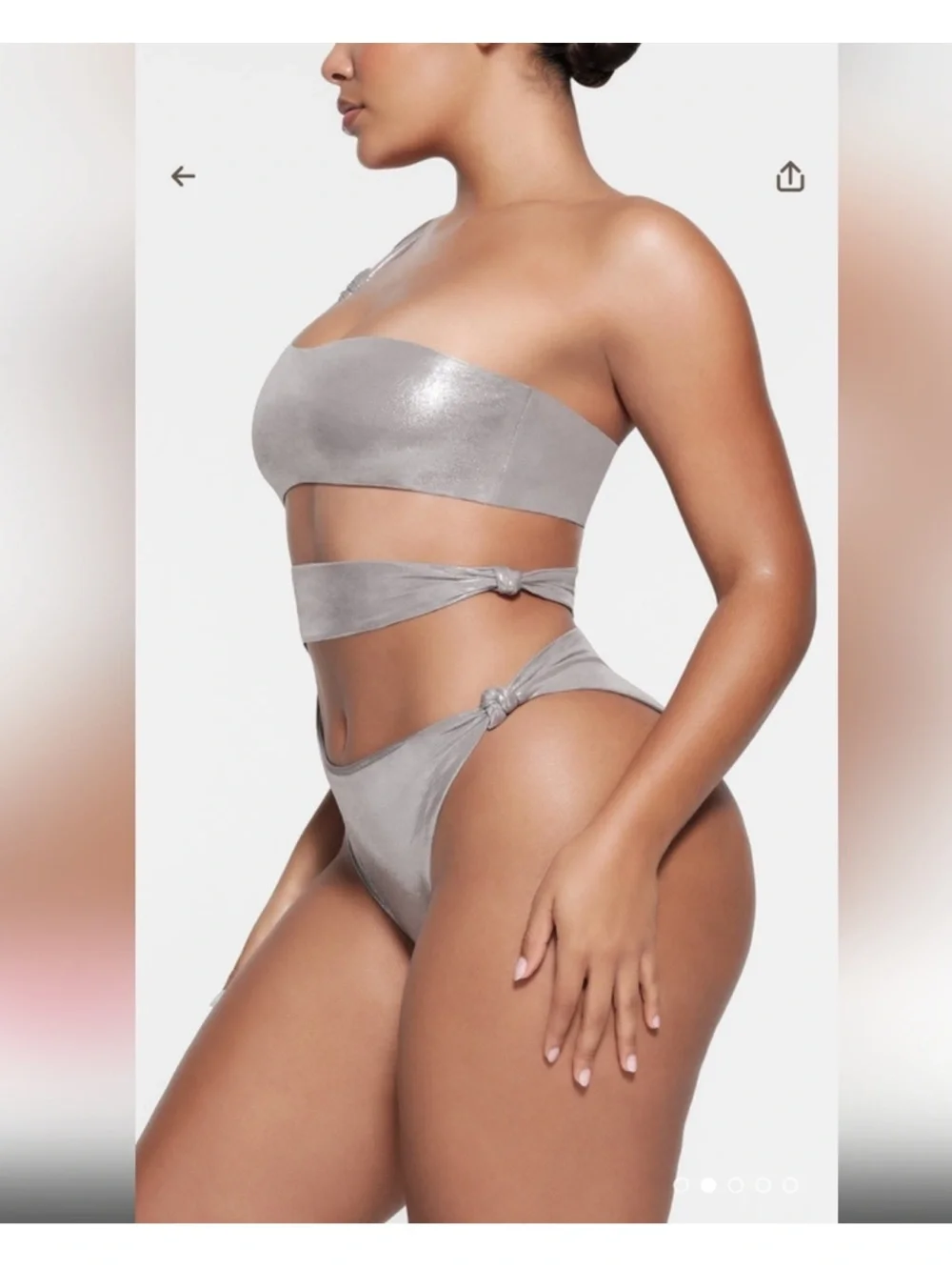 Skims Liquid Shine Swim Knotted One Shoulder Monokini